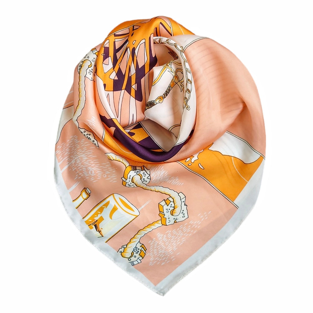 Noma Silke/Viskose skjerf - Peach/Offwhite