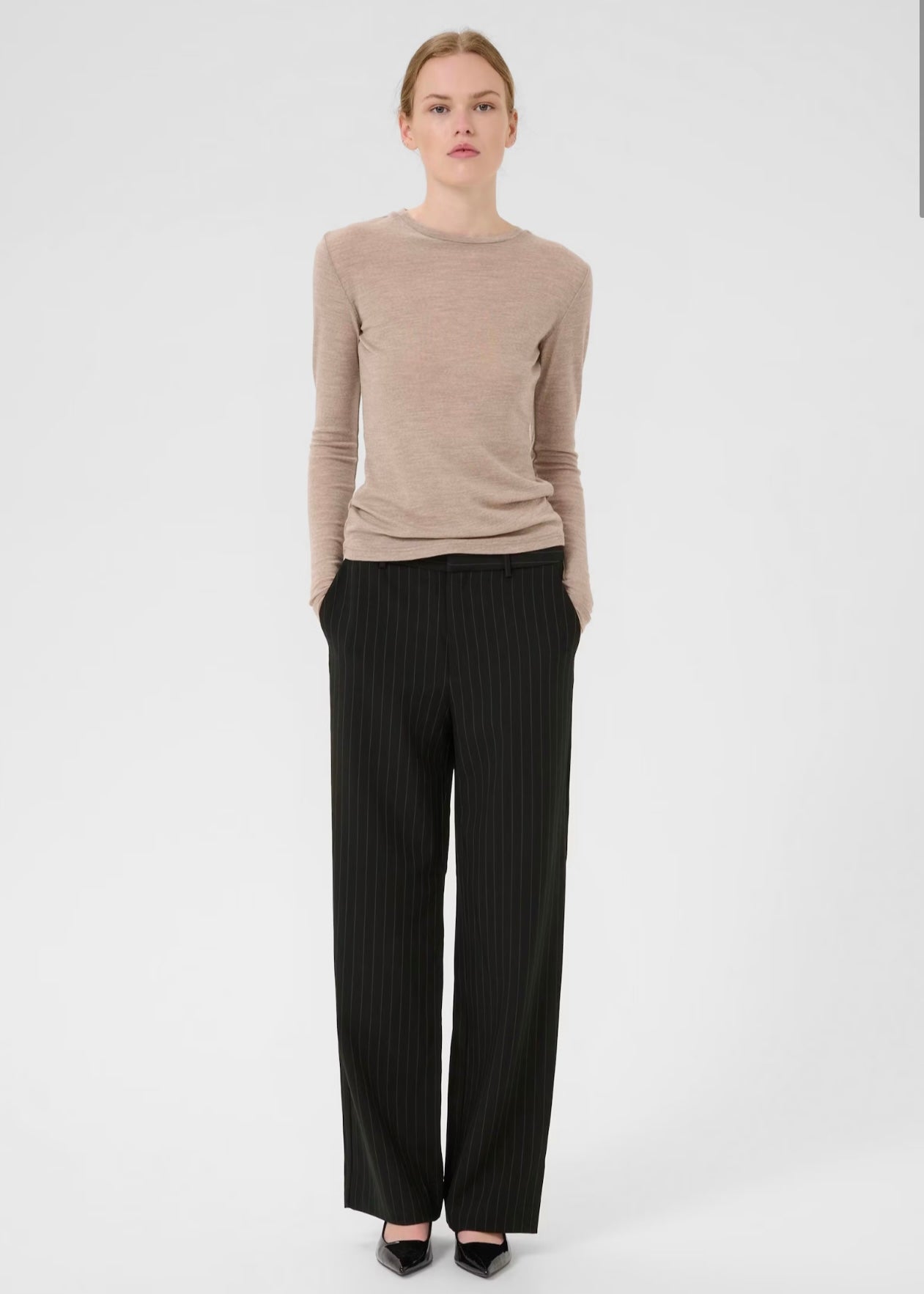 Joelle Pinstripe pants Black