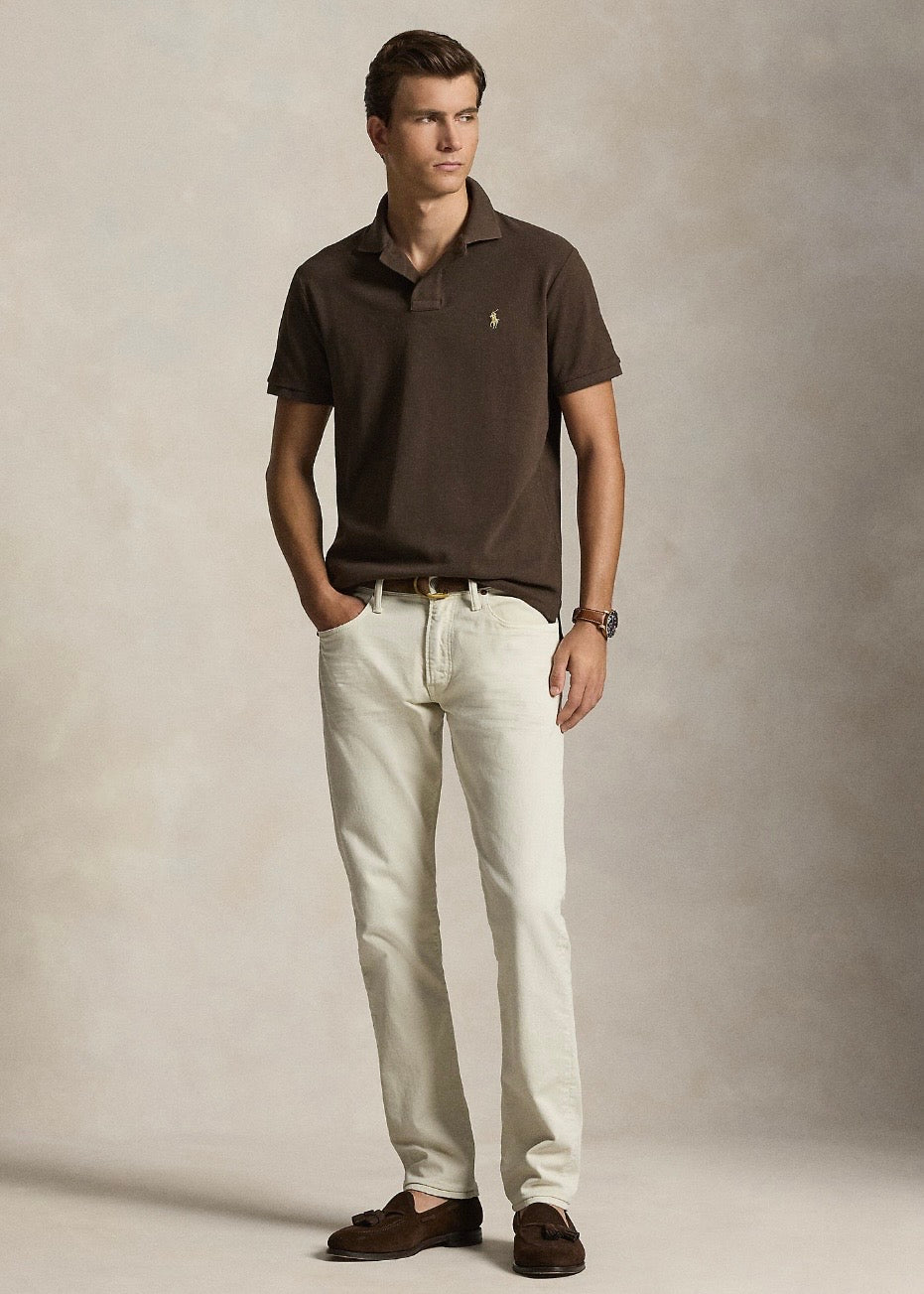 Mesh Polo Shirt Nutmeg Brown