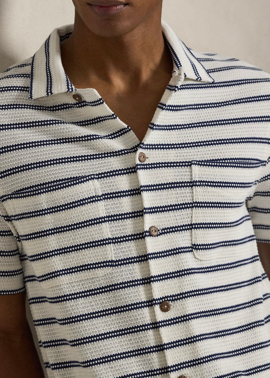 Striped Camp Shirt Pale Cream