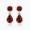 Mini Drop Earrings Gold Burgundy