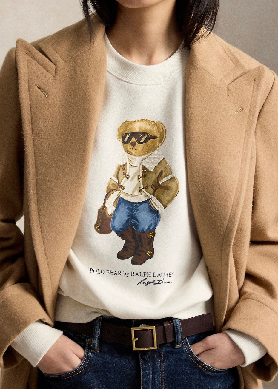 Polo Bear Fleece Crewneck Antique Cream