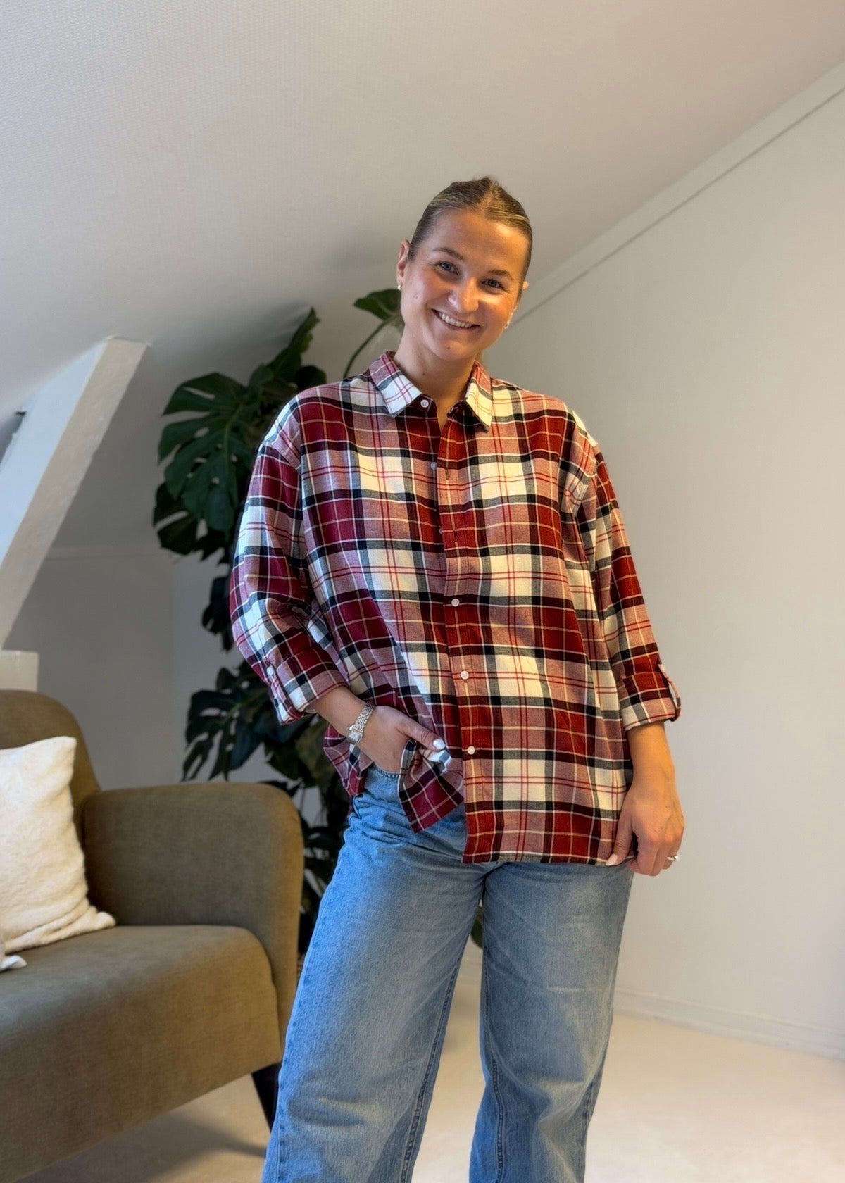 Elishaw Check Shirt Lt. Cardinal Tartan