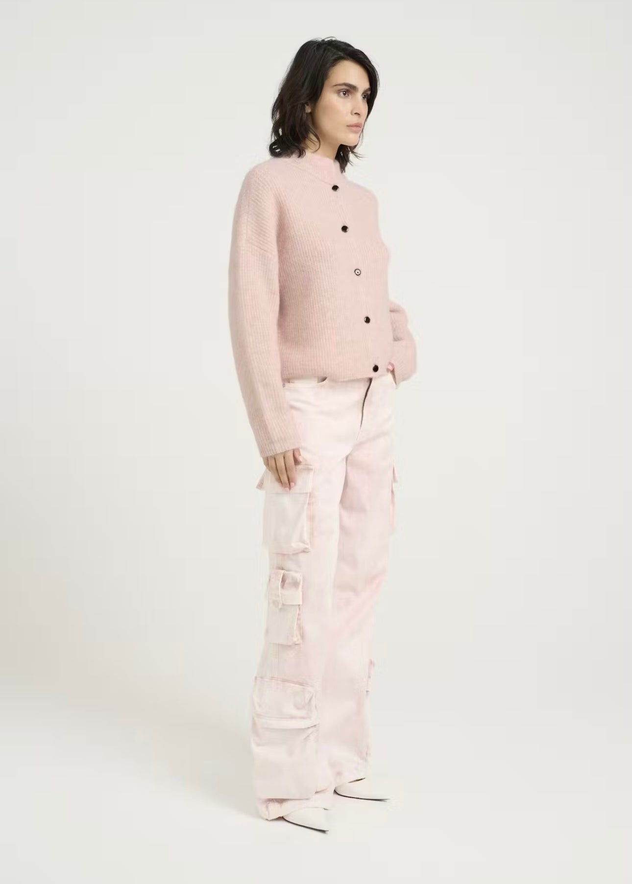 Gestuz Alpha Short cardigan - Rose Grey Melange