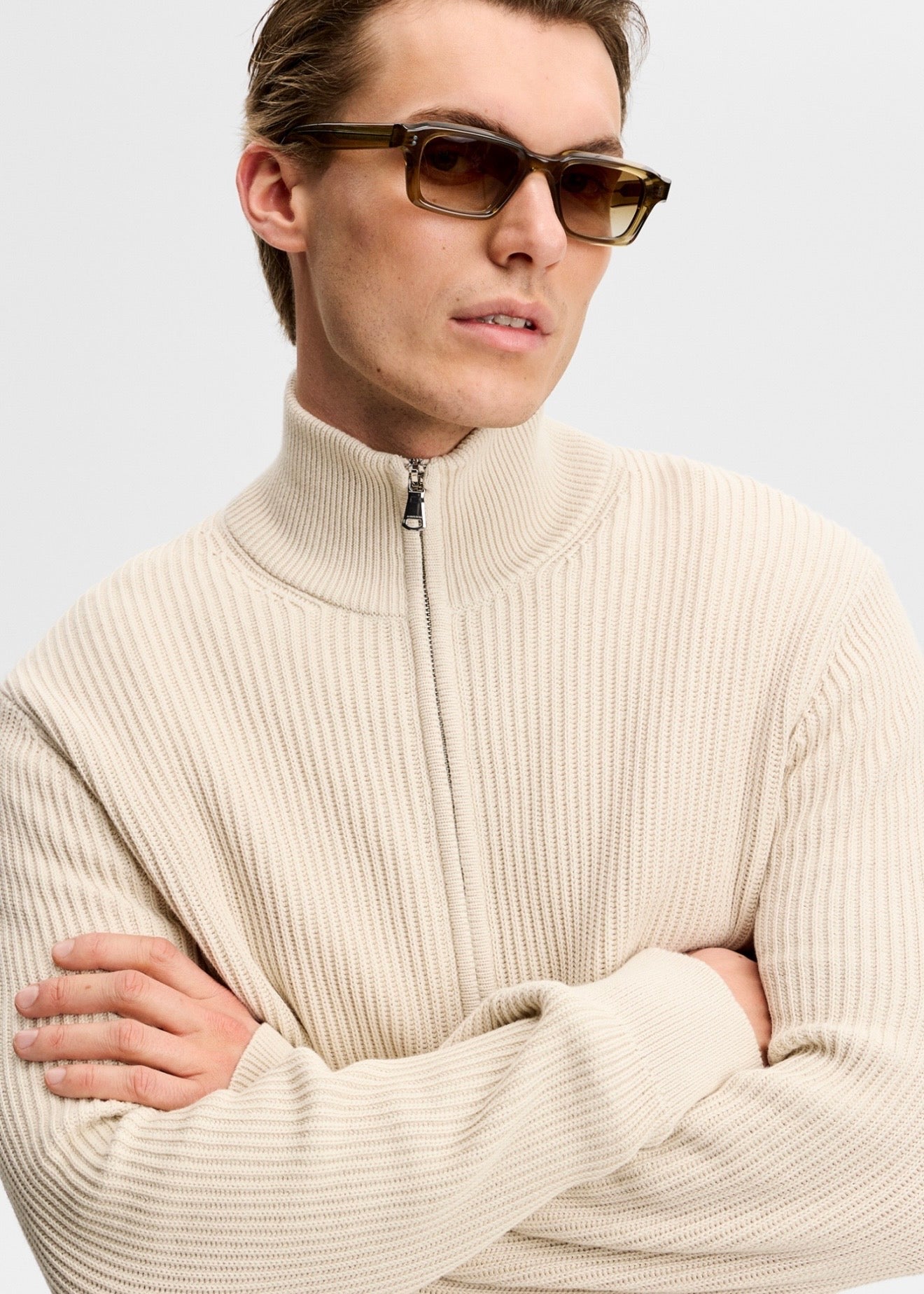 Alexis Full Zip Cardigan Moonbeam