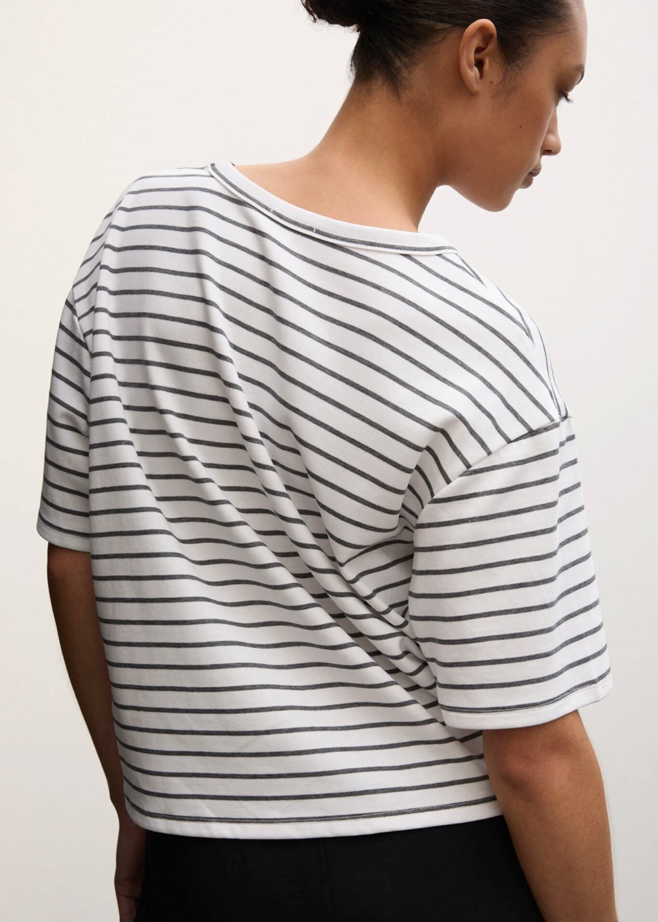 Julie Josephine Bettina tee - Dark Grey Stripe