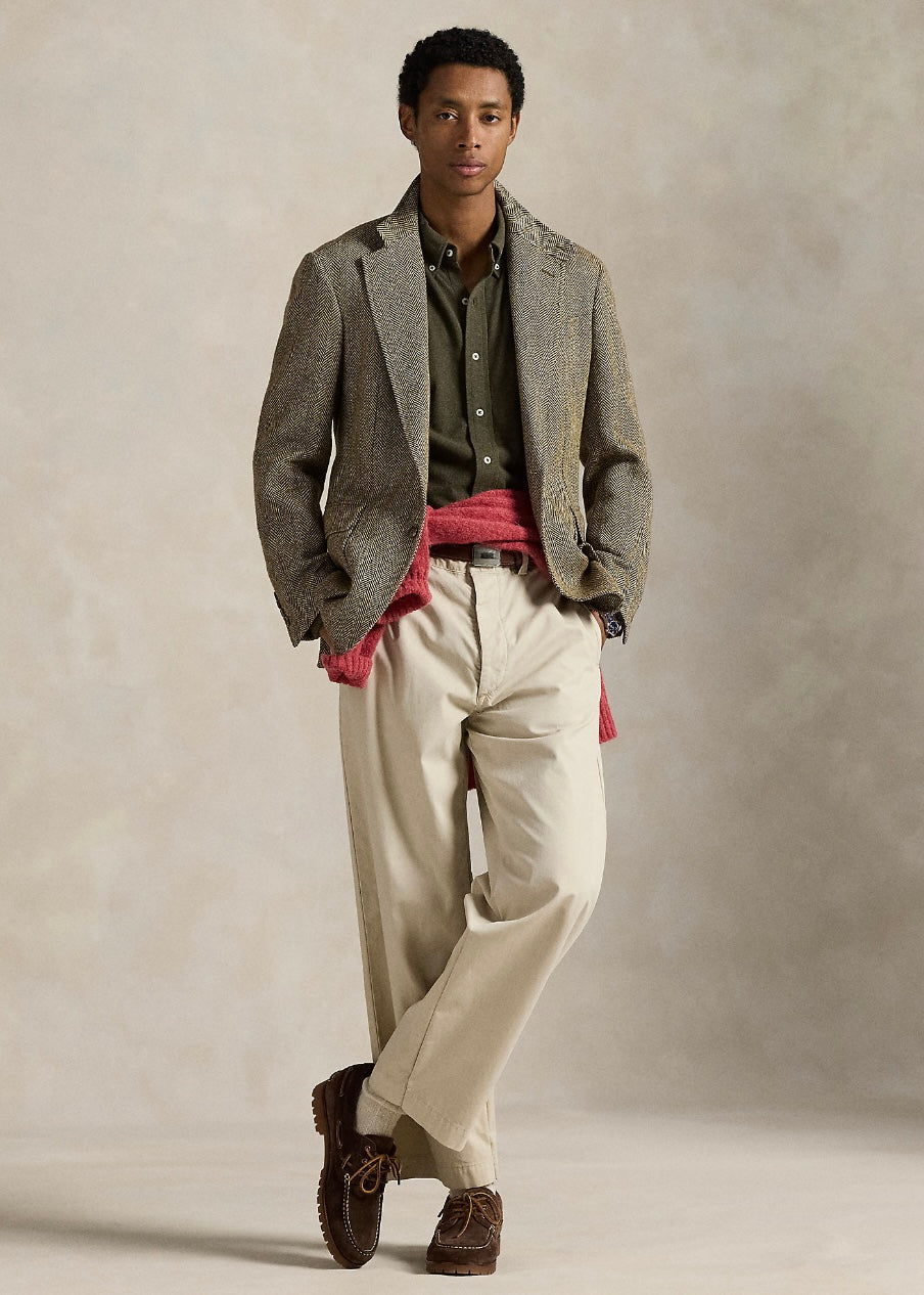 Ralph Lauren Featherweight Mesh shirt - Wilson Olive Heather