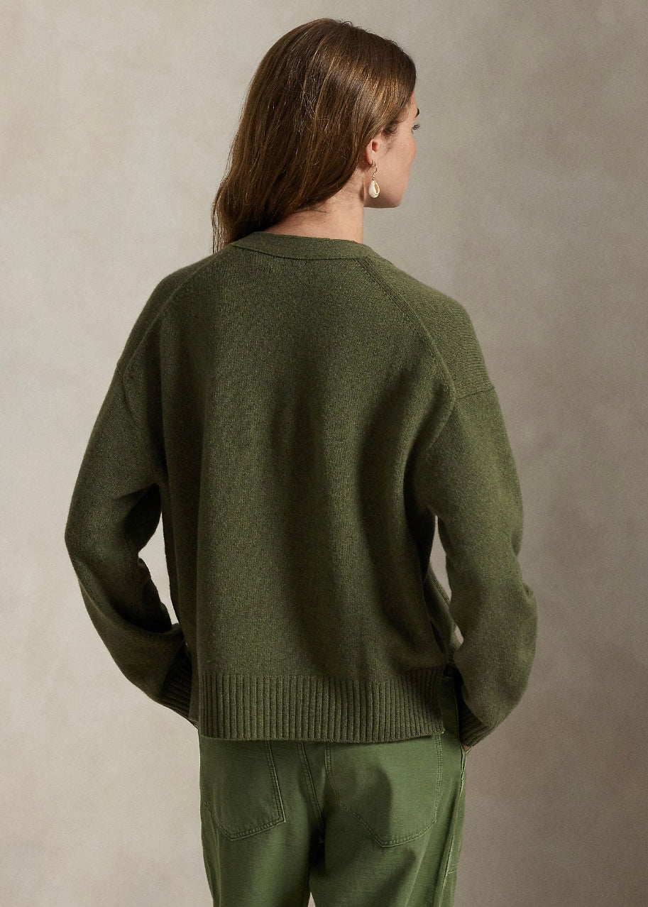 V-neck cardigan Spruce Heather