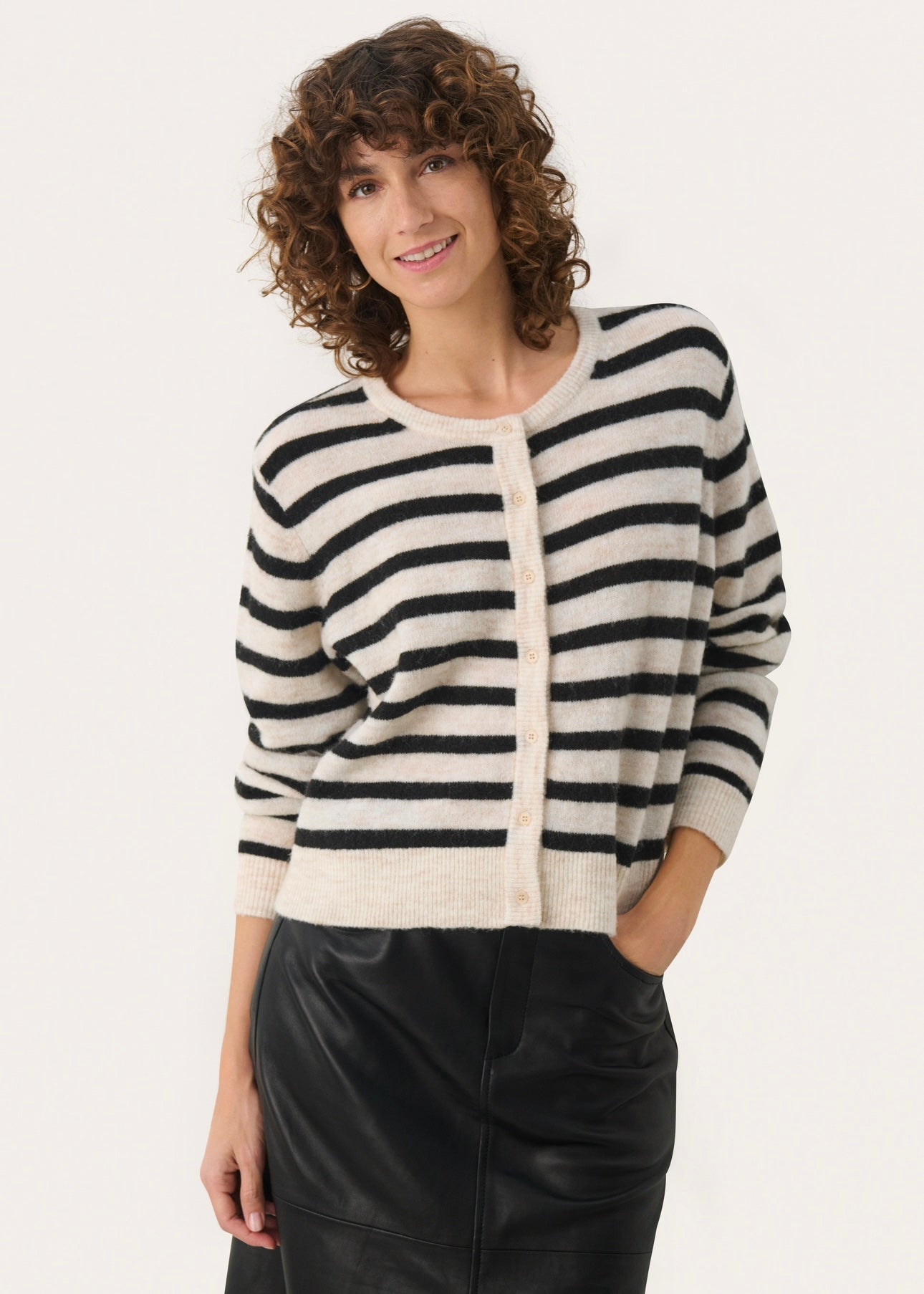 Part Two Linika cardigan - Black Stripe