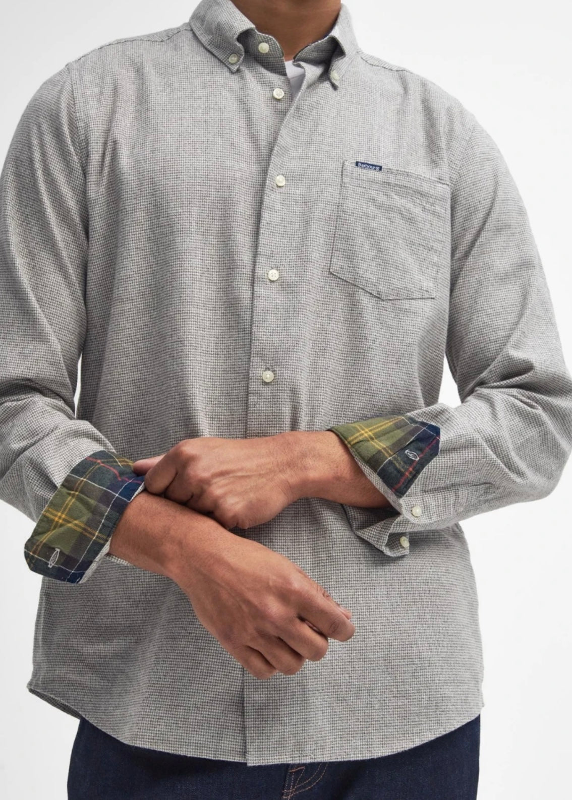 Turner Tailored Houndtooth shirt Olive