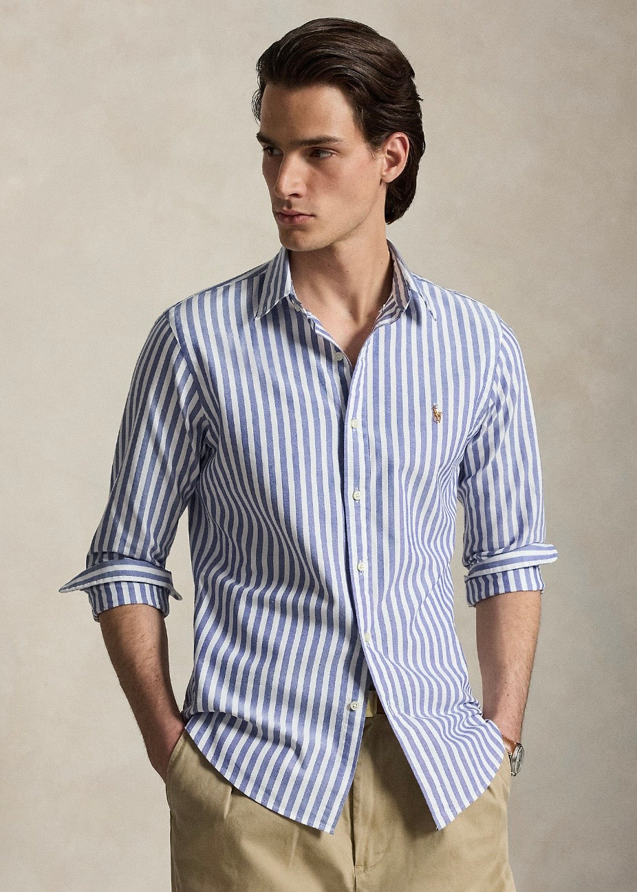 Slim Fit Striped Oxford Shirt Heritage Royal