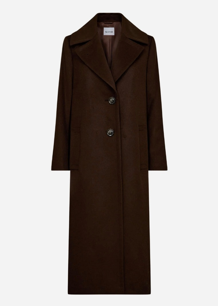 Clareta Long Cashmere coat Dark Brown