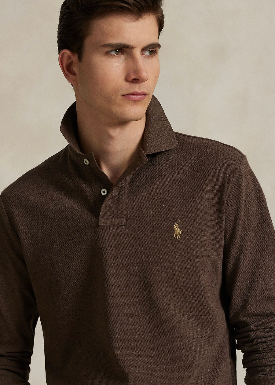 Mesh Polo shirt Nutmeg Brown