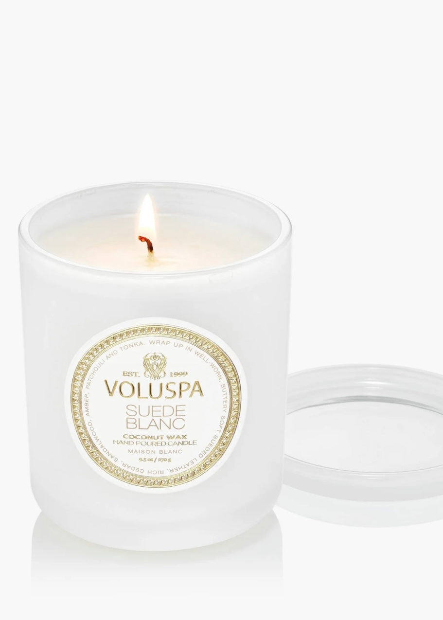 Classic Boxed Suede Blanc