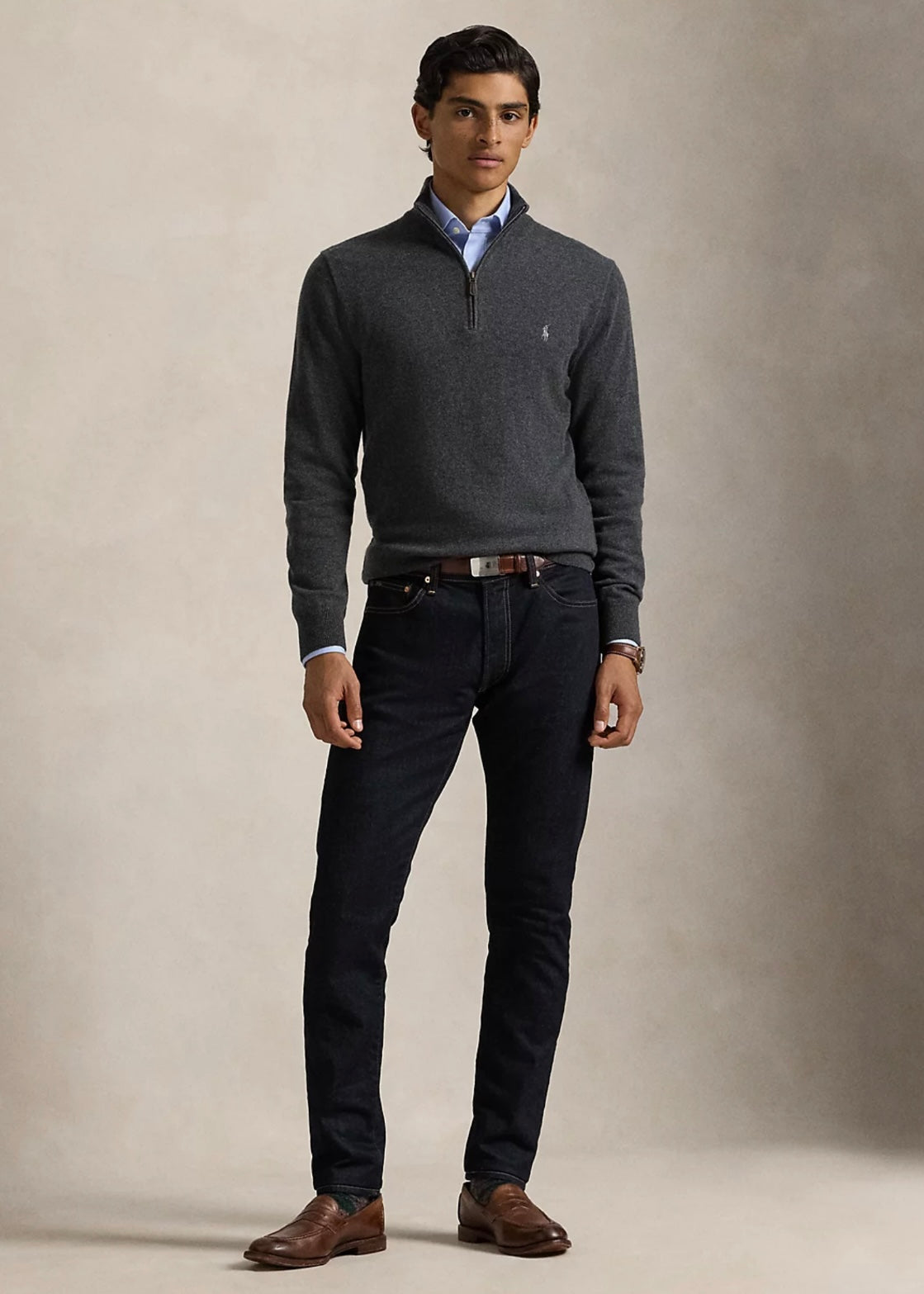 Polo Ralph Lauren Wool zip - Dark Charcoal Heather