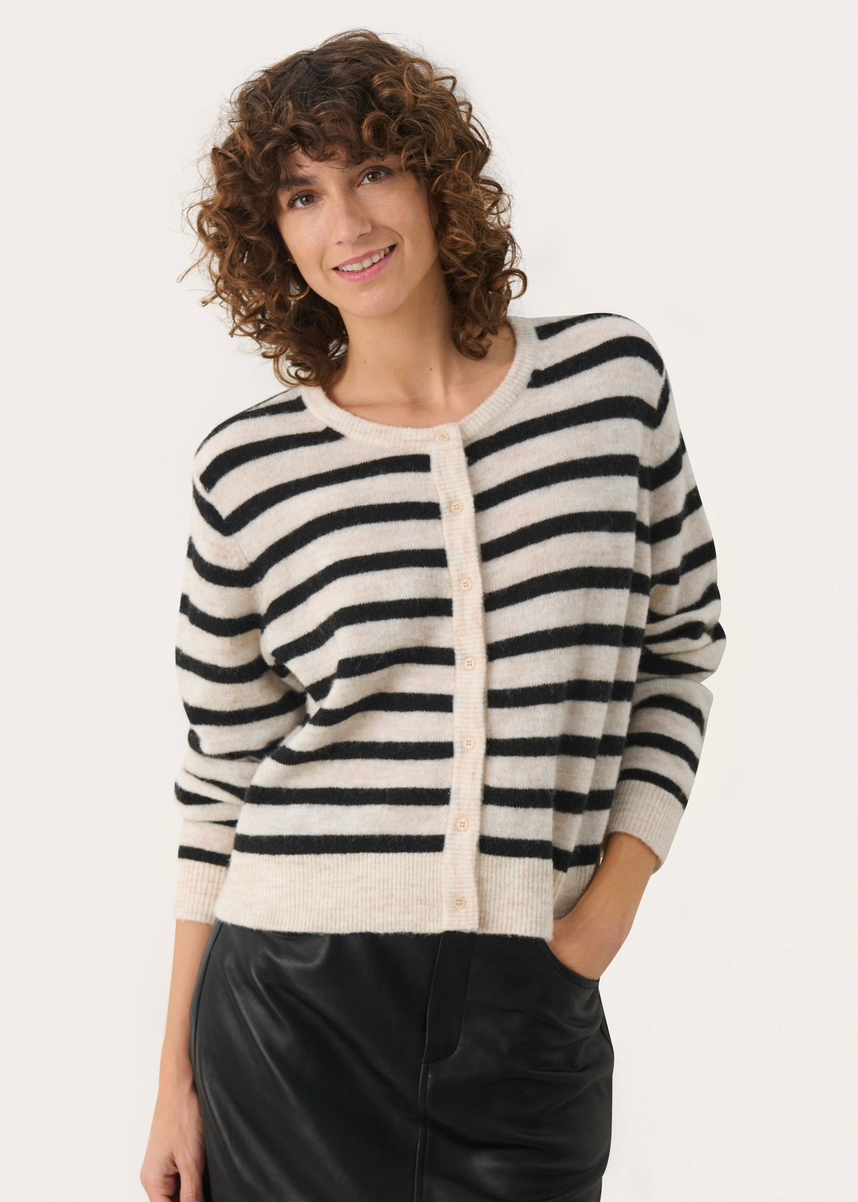 Part Two Linika cardigan - Black Stripe