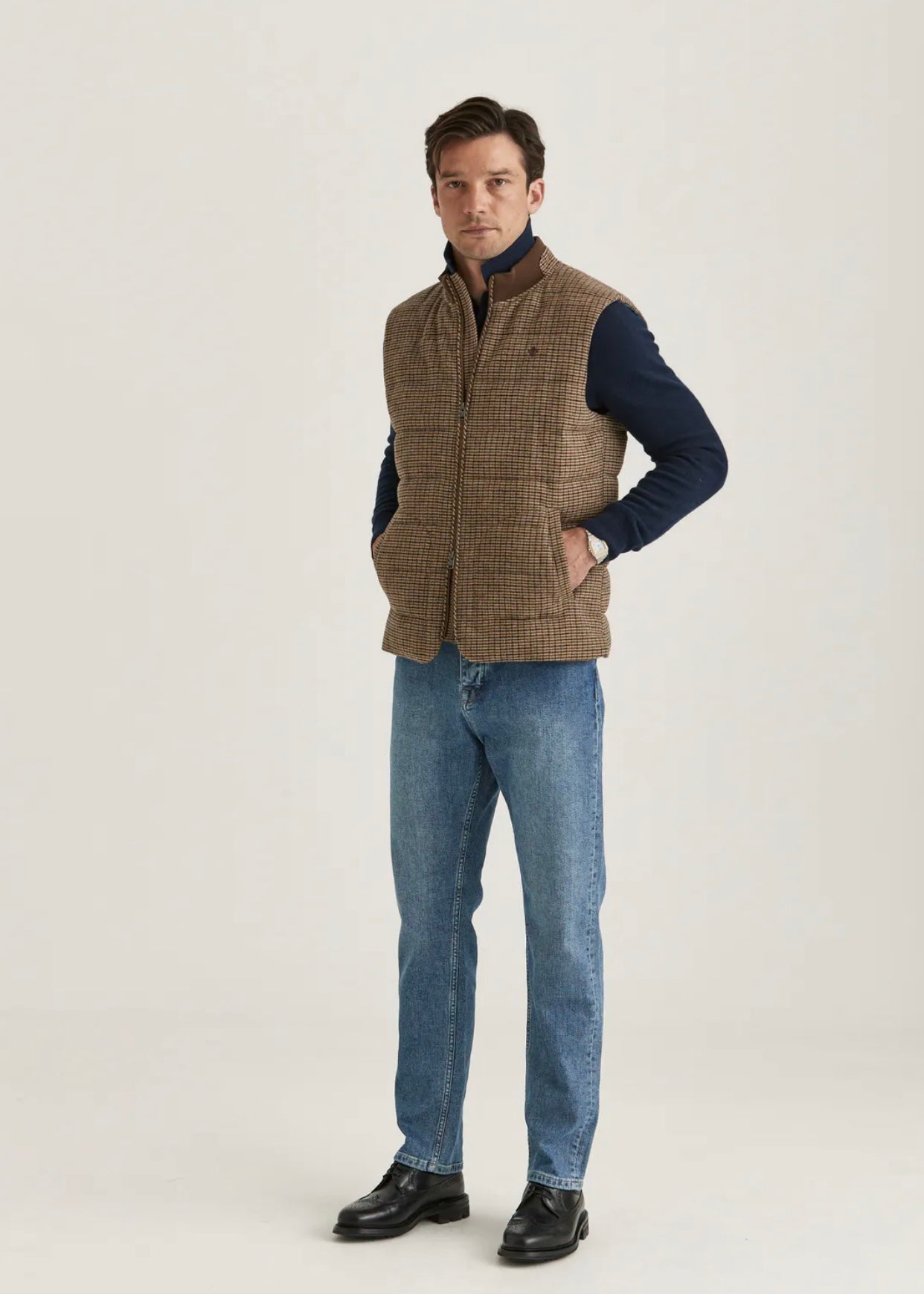 Morris Welsh Wool vest - Brown