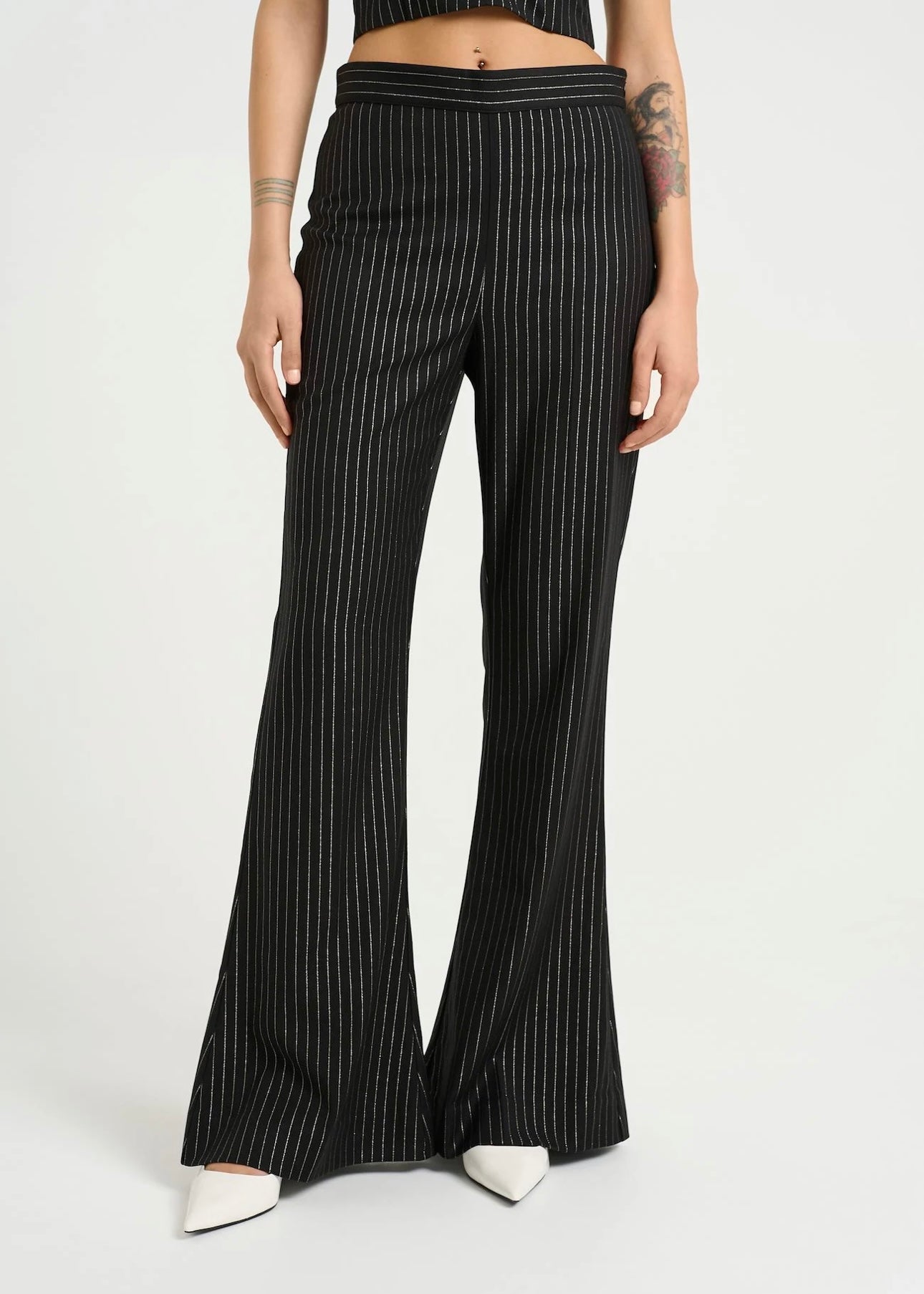 Gestuz Caylina pants - Black Pinstripe Lurex