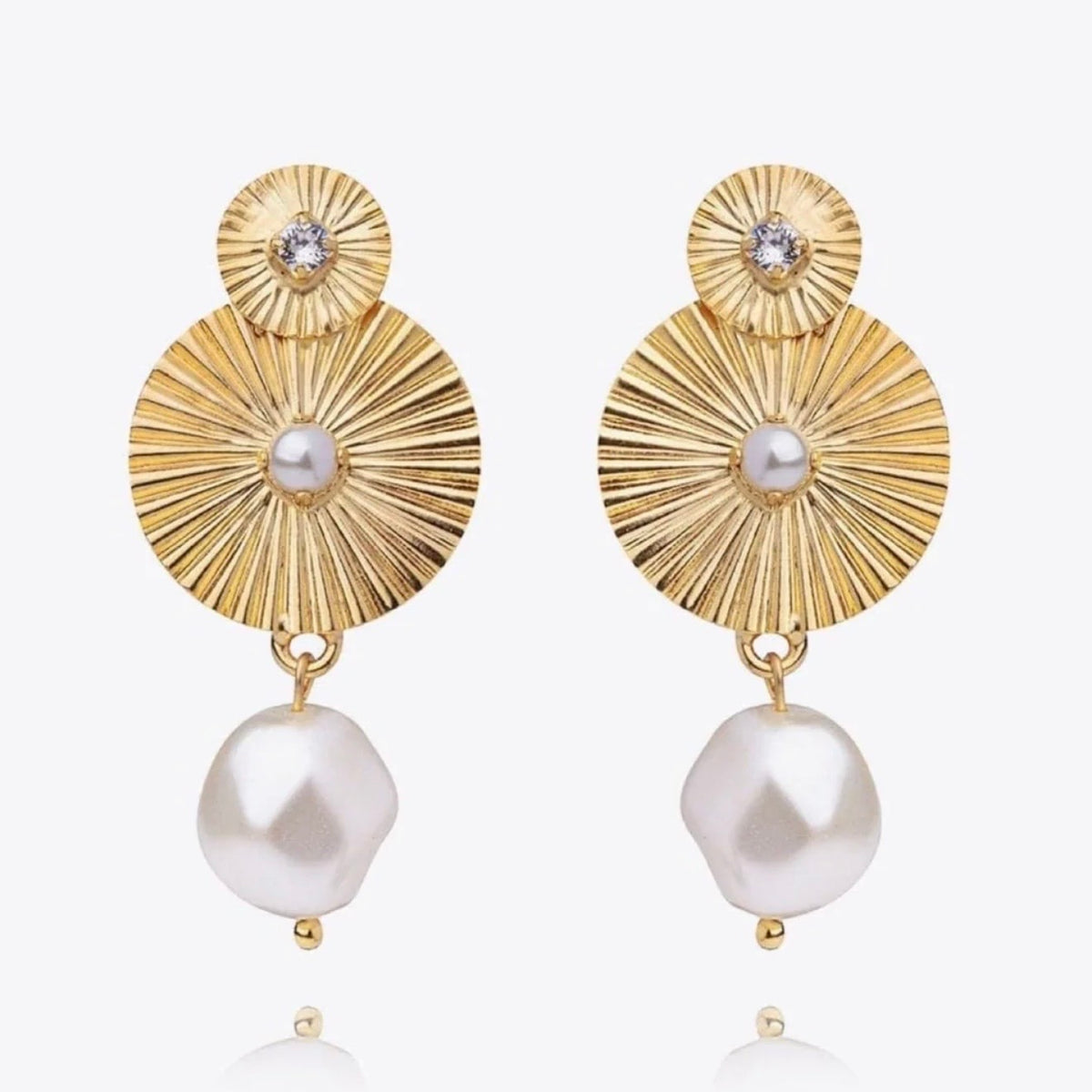 Odessa Pearl Earrings Gold Pearl