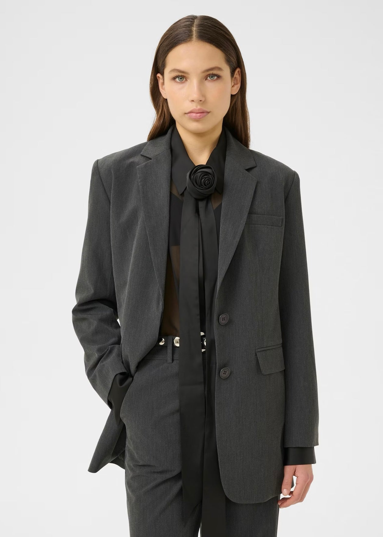 Erle blazer Dark Grey Melange