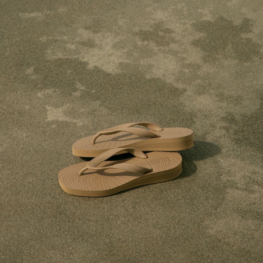 Sleepers Tapered Platform flip flop - Sand