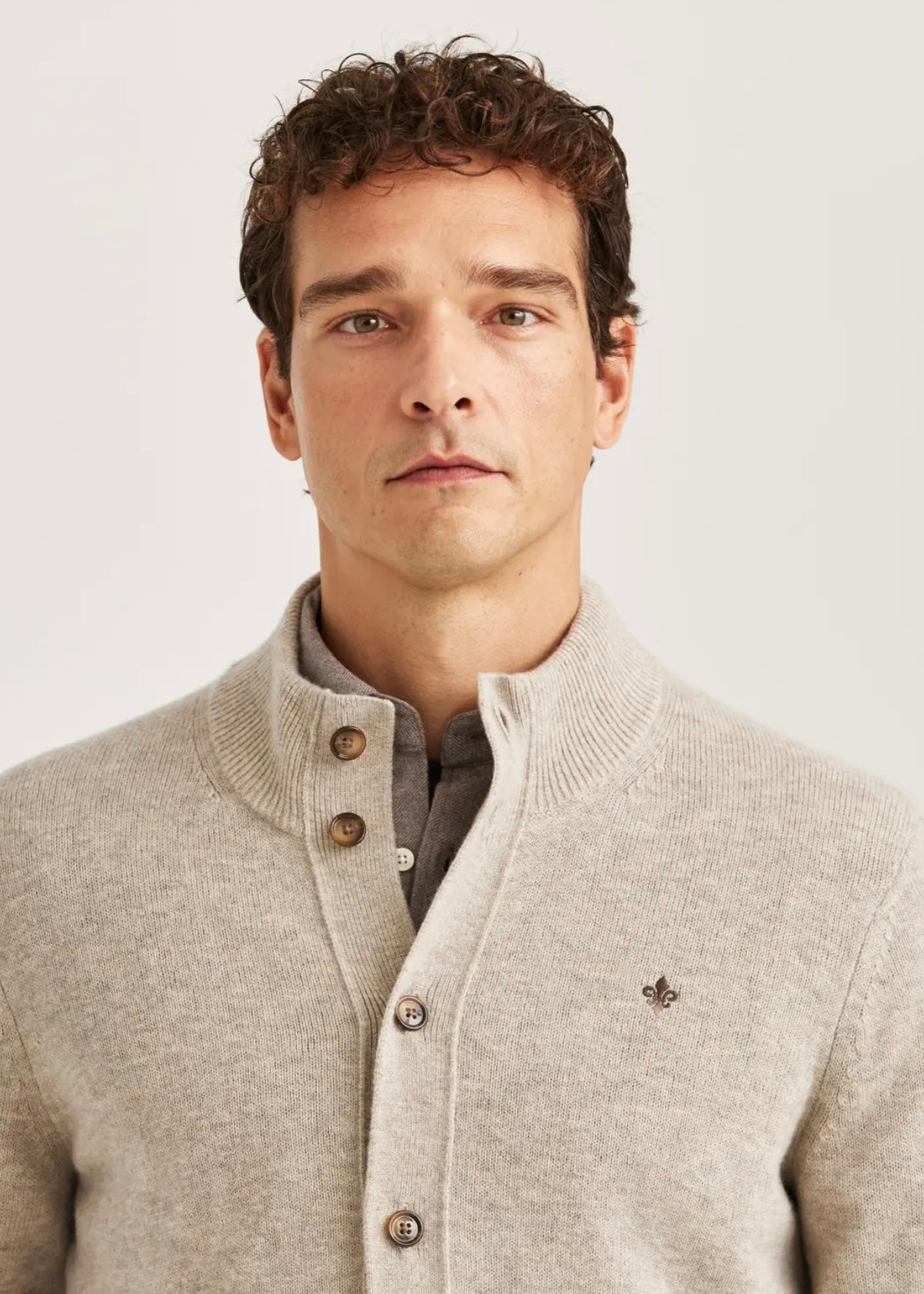 Hertford Button cardigan Khaki