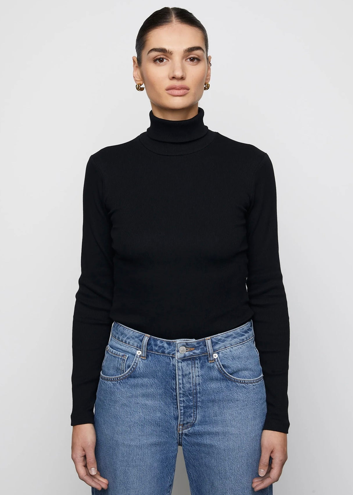 Petra Rib turtleneck Black