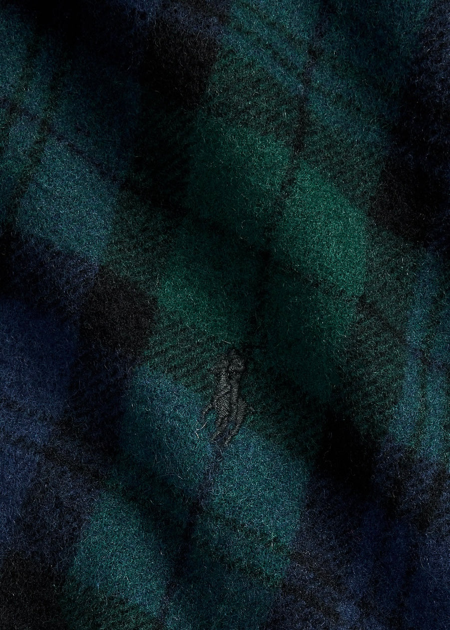 Plaid Fringe Wool scarf Blackwatch