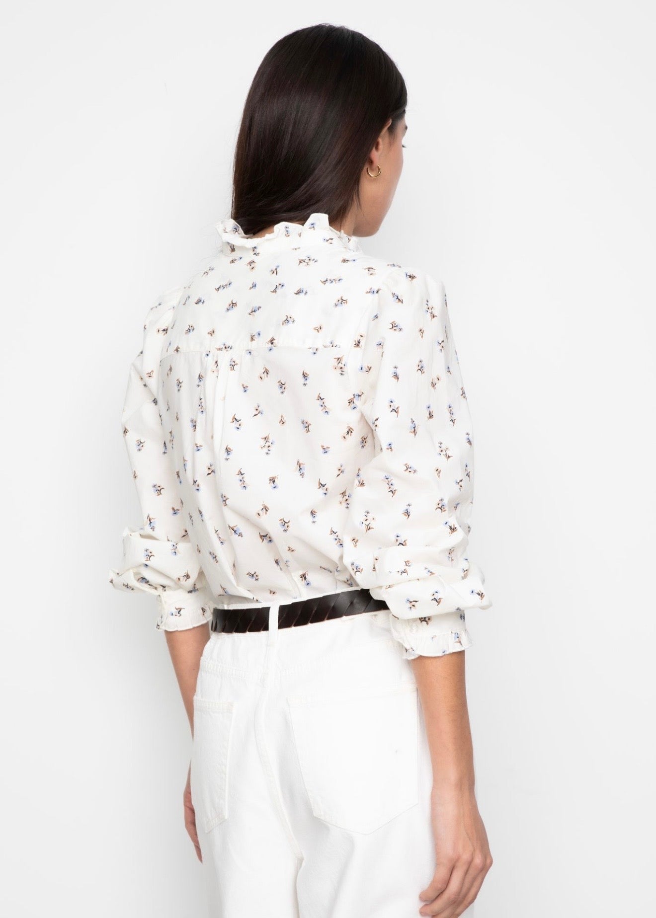 Emily Blouse White Anemone Print