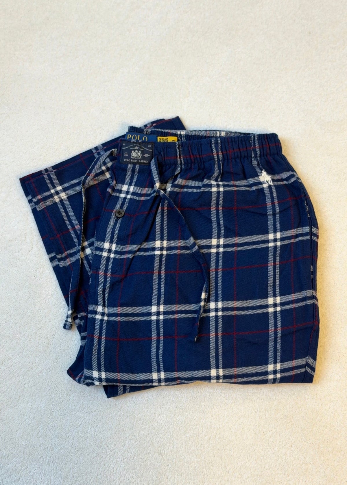 Cotton Flannel Pajama Pant Navy Red