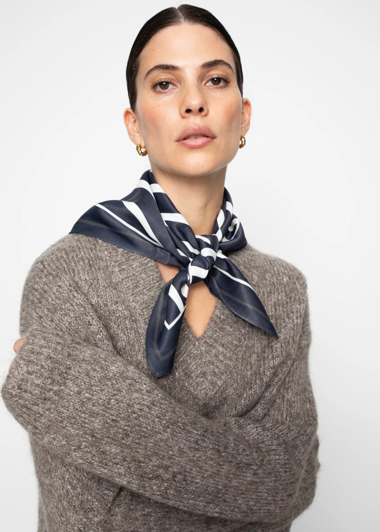 Camilla Pihl Alma scarf - Navy Stripe