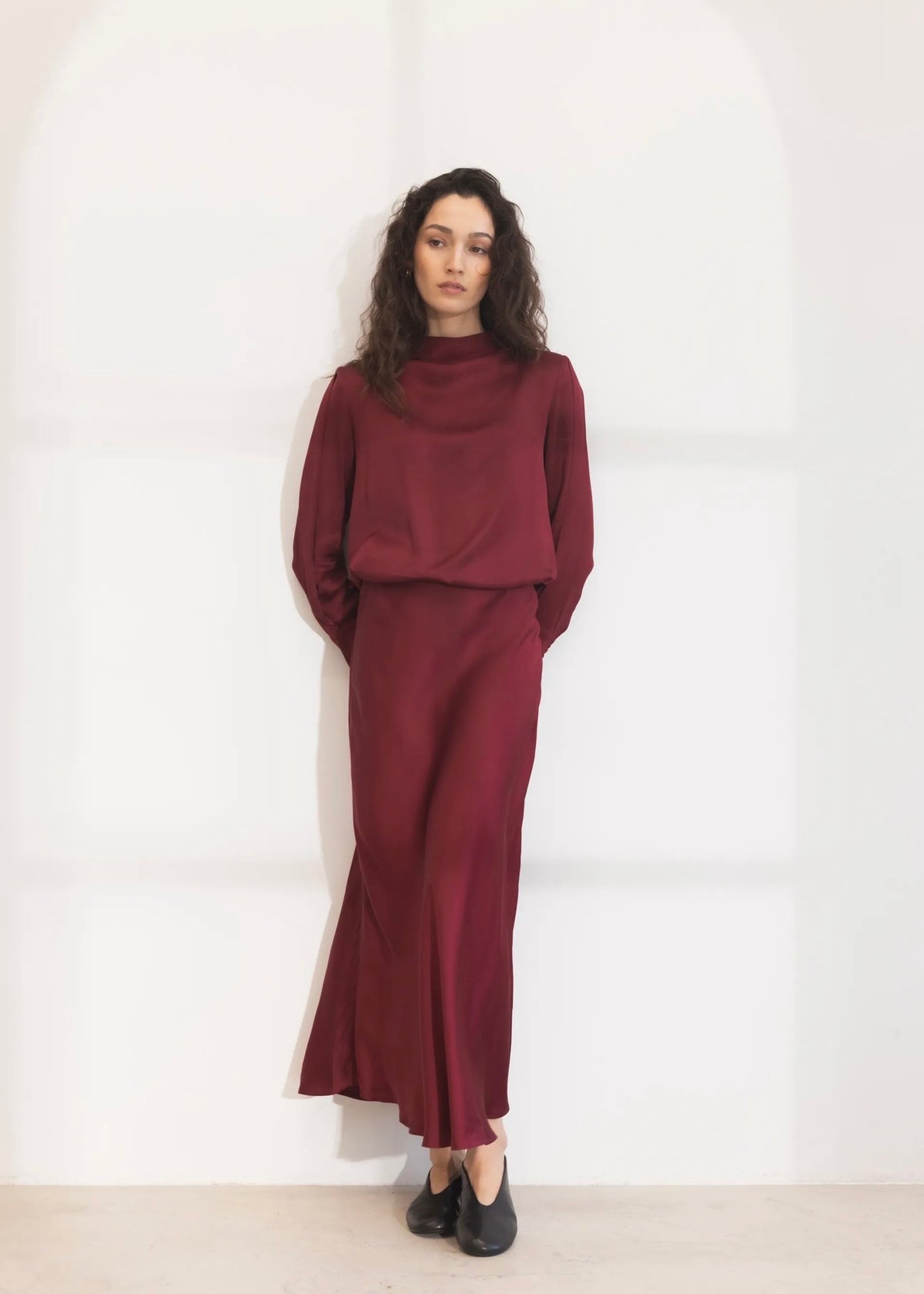 Arlene Blouse Dark Red