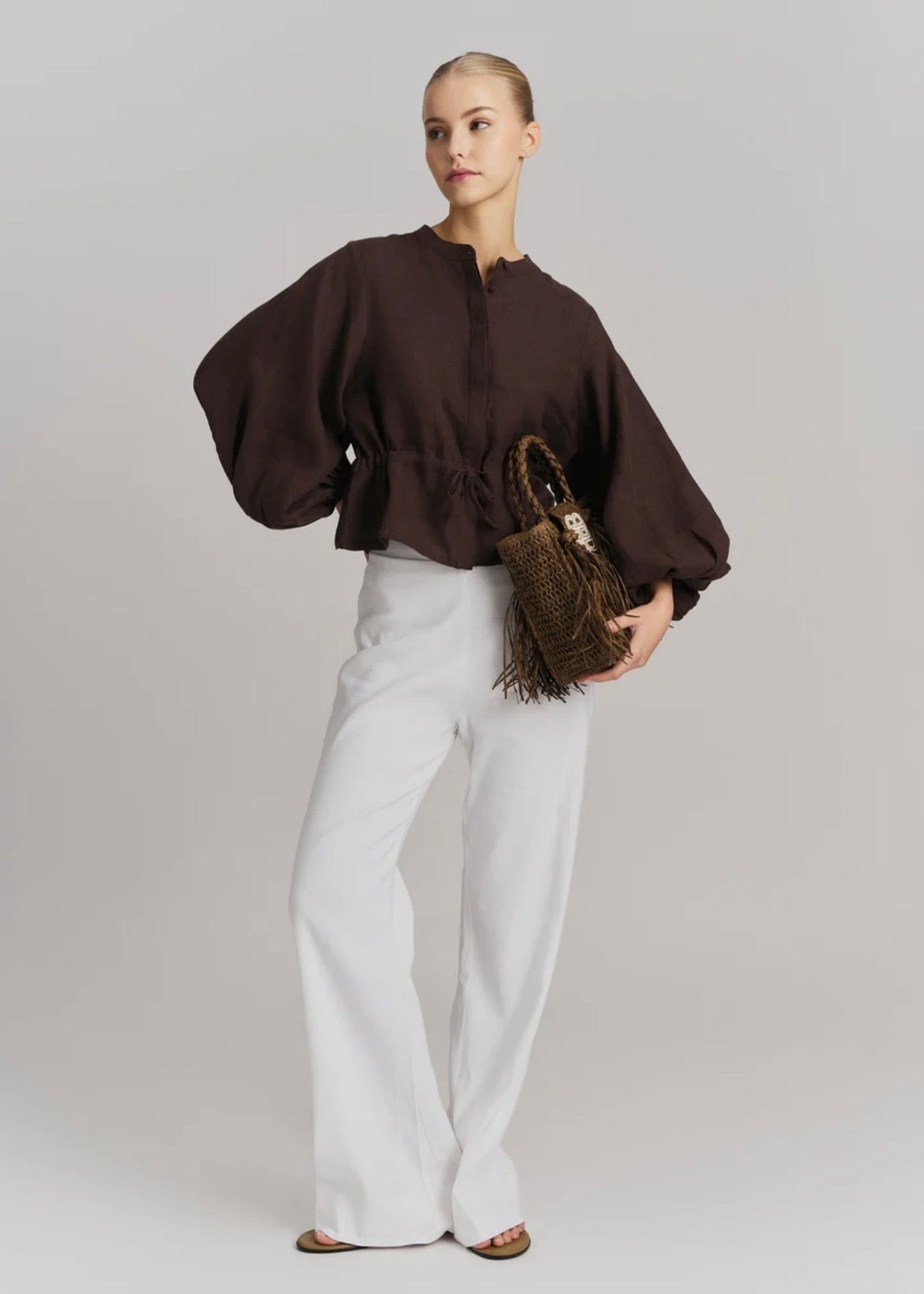 Camille Linen Shirt Dark Brown