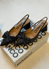 BIAMaralyn Slingback Bow Rhinestone Satin Black