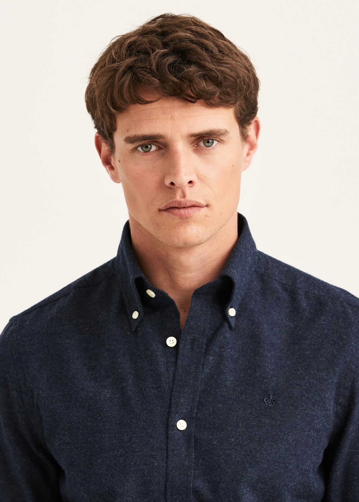 Cashmere Twill Shirt Navy