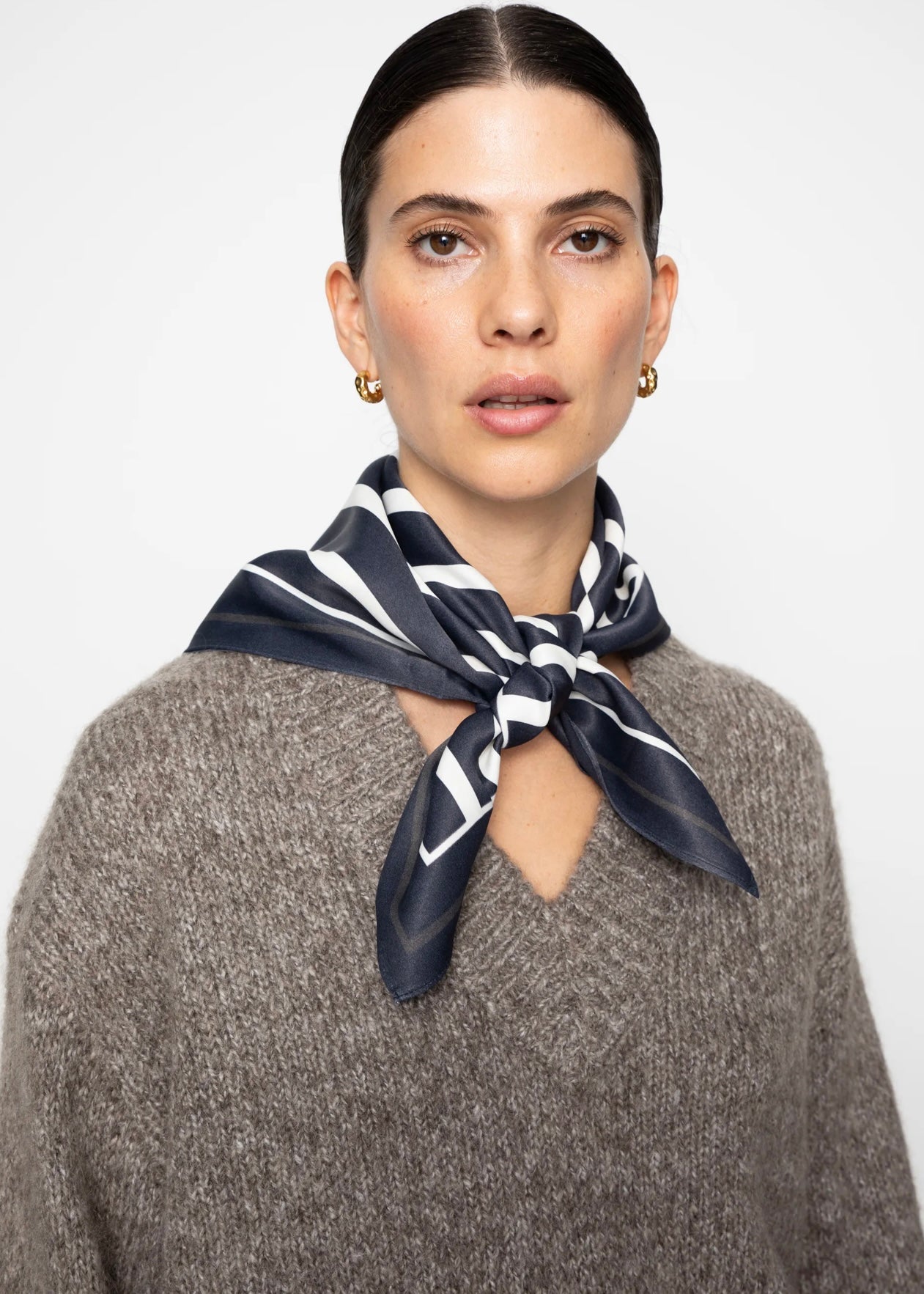 Camilla Pihl Alma scarf - Navy Stripe