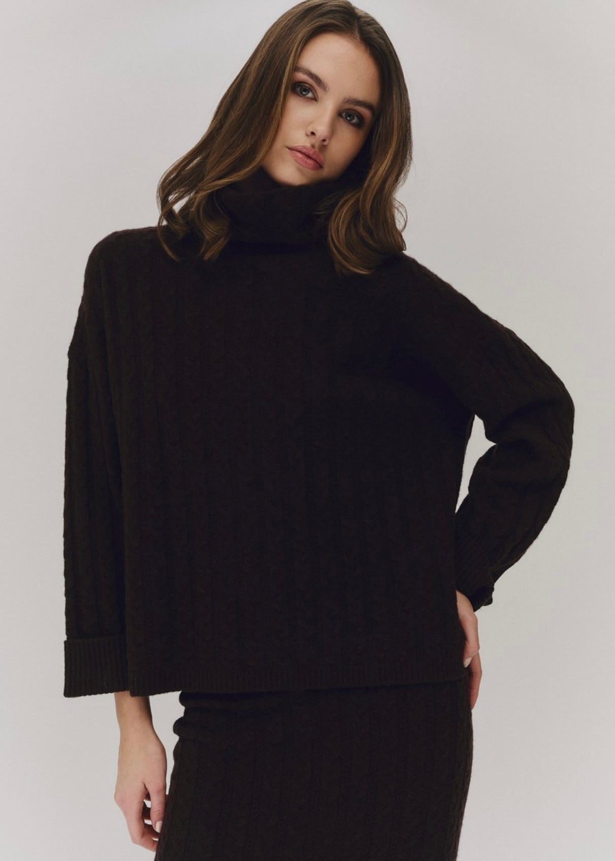 Tilda Merino sweater Dark Brown