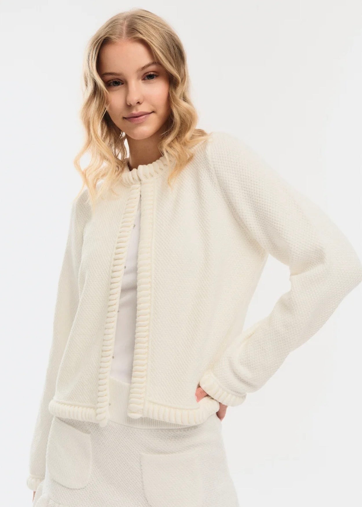 Claire Cotton Cardigan White