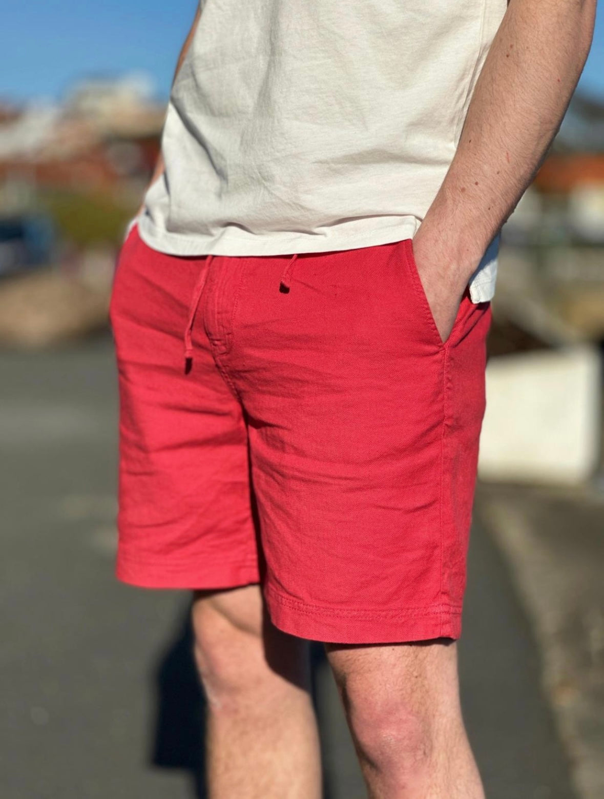 Morris Fenix Linen shorts - Cerise