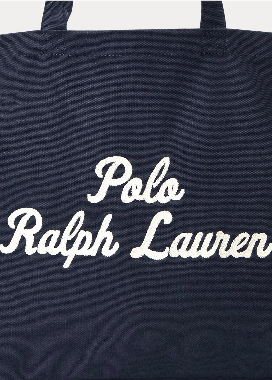 Embroidered Canvas Tote Newport Navy