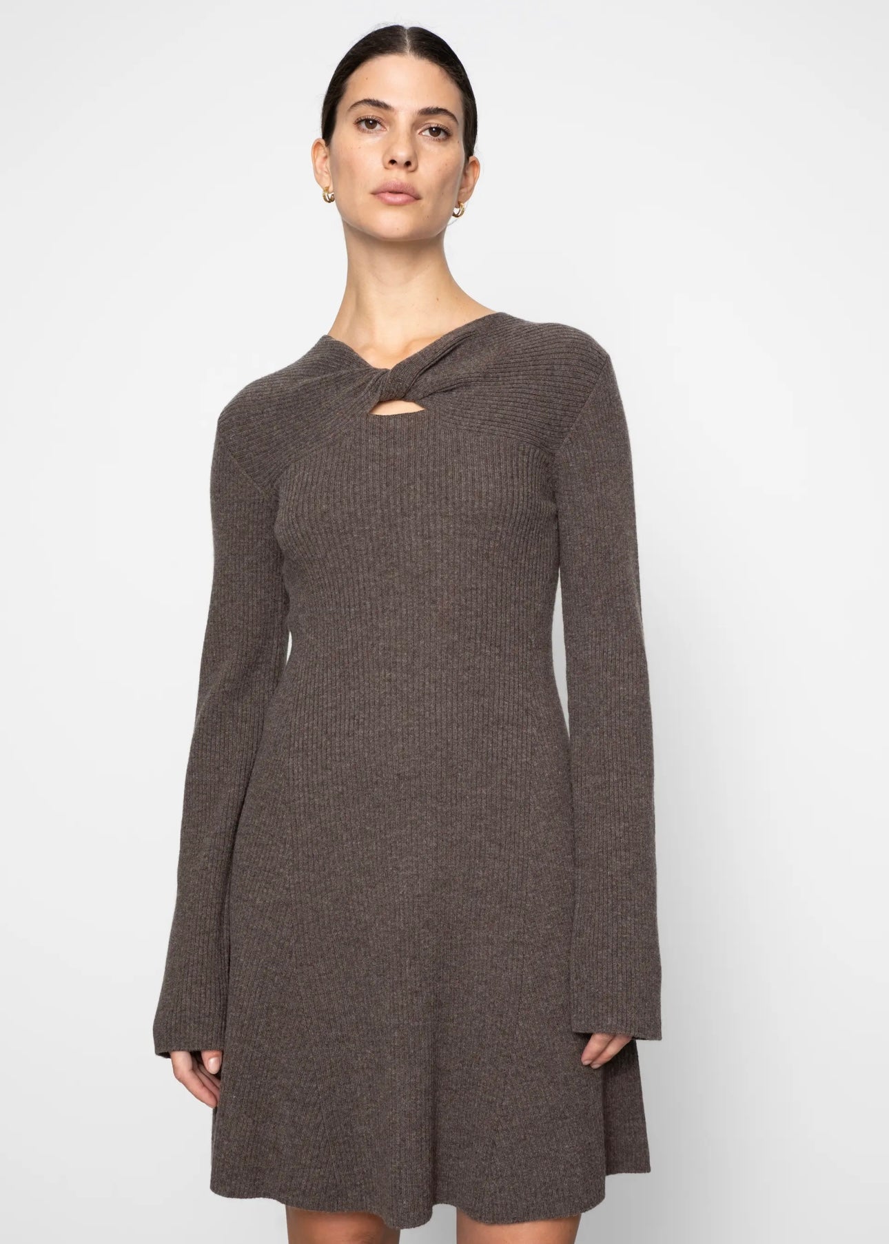 Camilla Pihl Myla dress - Dark Taupe Melange