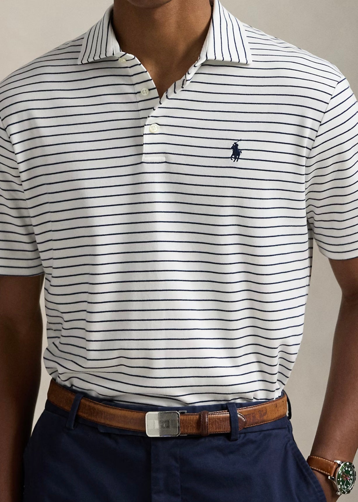 Polo Ralph Lauren Interlock pique - White/Refind Navy