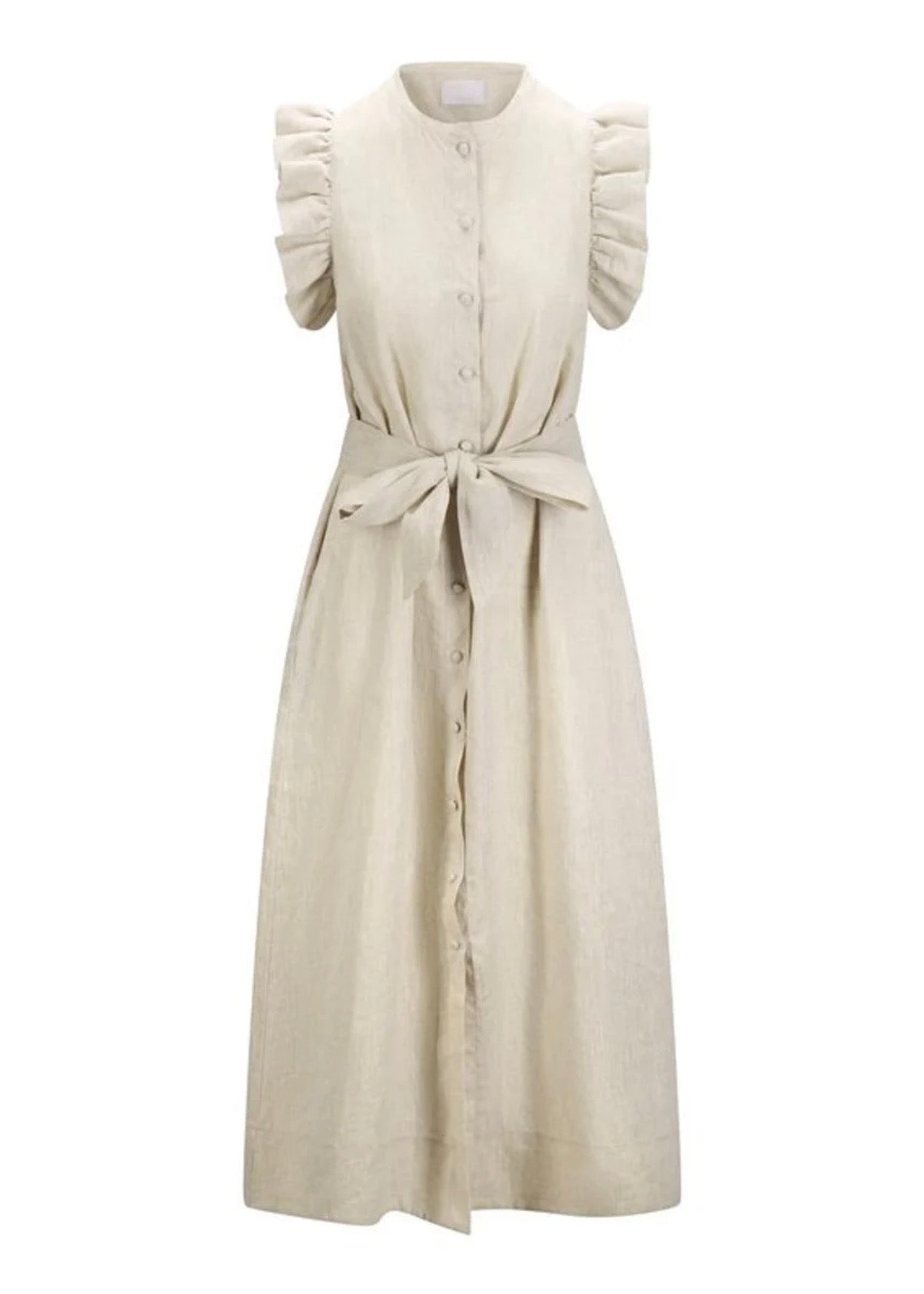 Pam Linen Dress Beige Melange