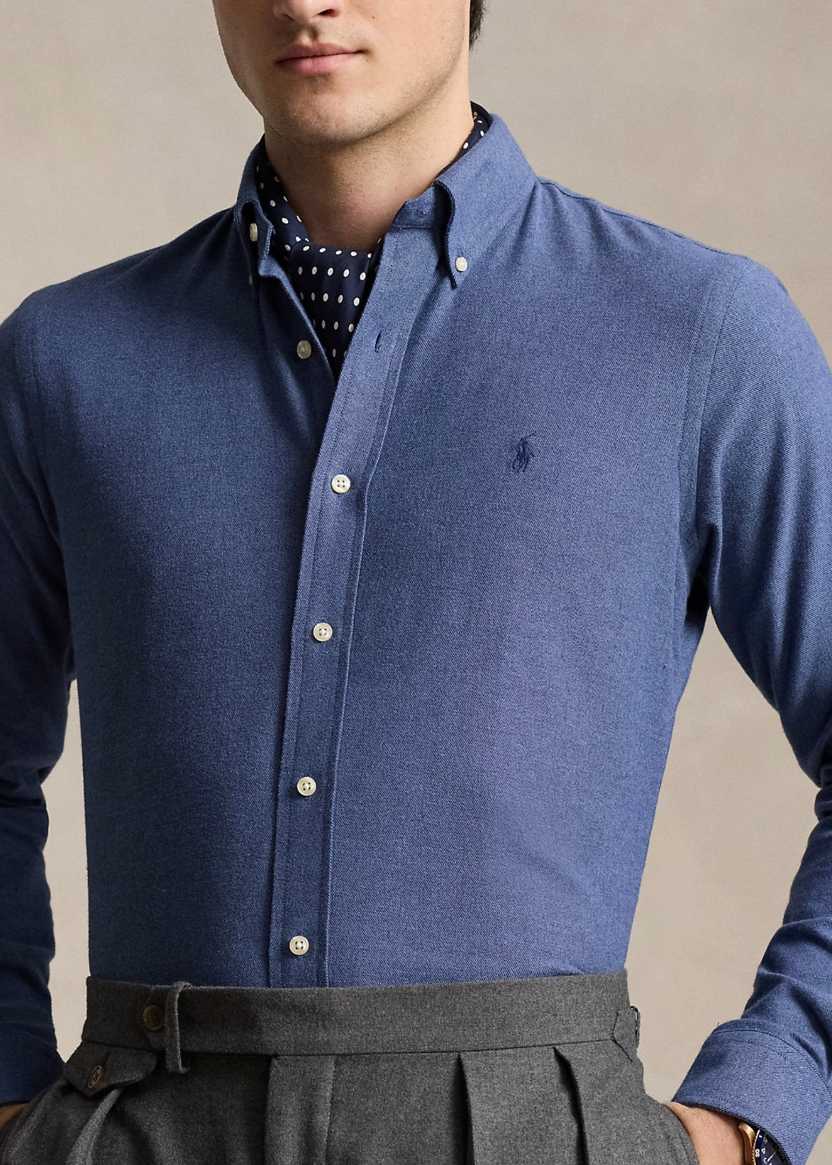 Polo Ralph Lauren Cotton Twill shirt Custom Fit - Blue Heather