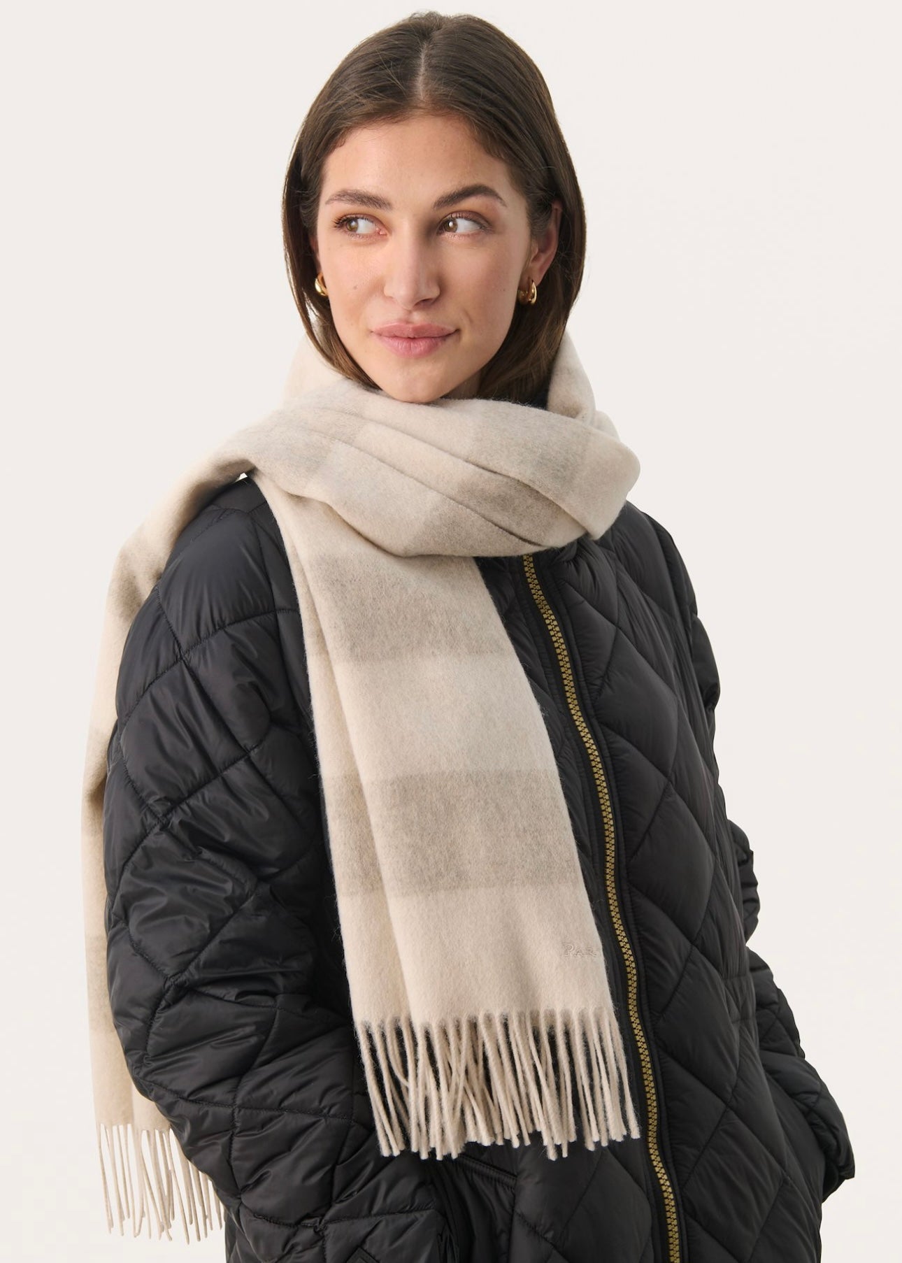 Part Two Kitha scarf - Travertine Stripe