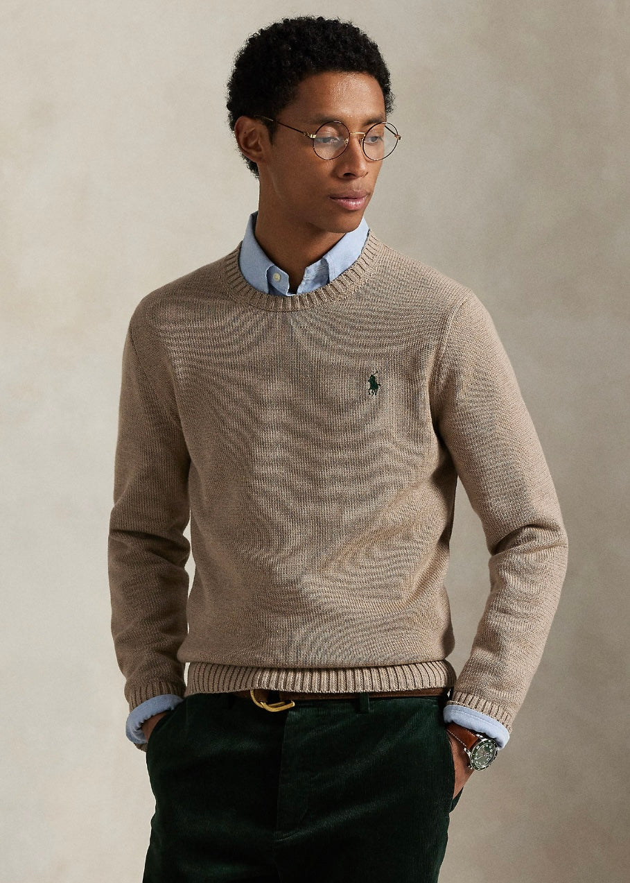 Cotton Crewneck sweater Bronze Melange