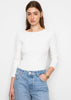 Petronella Rib Boatneck Offwhite