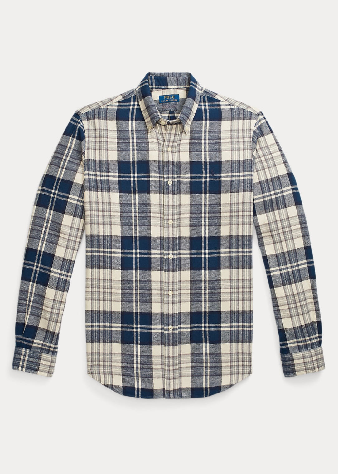 Polo Ralph Lauren Flannel shirt Custom Fit - Offwhite/Navy