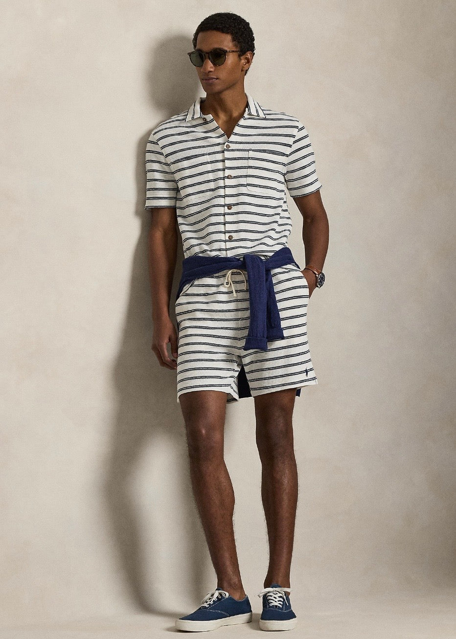Striped Camp Shirt Pale Cream
