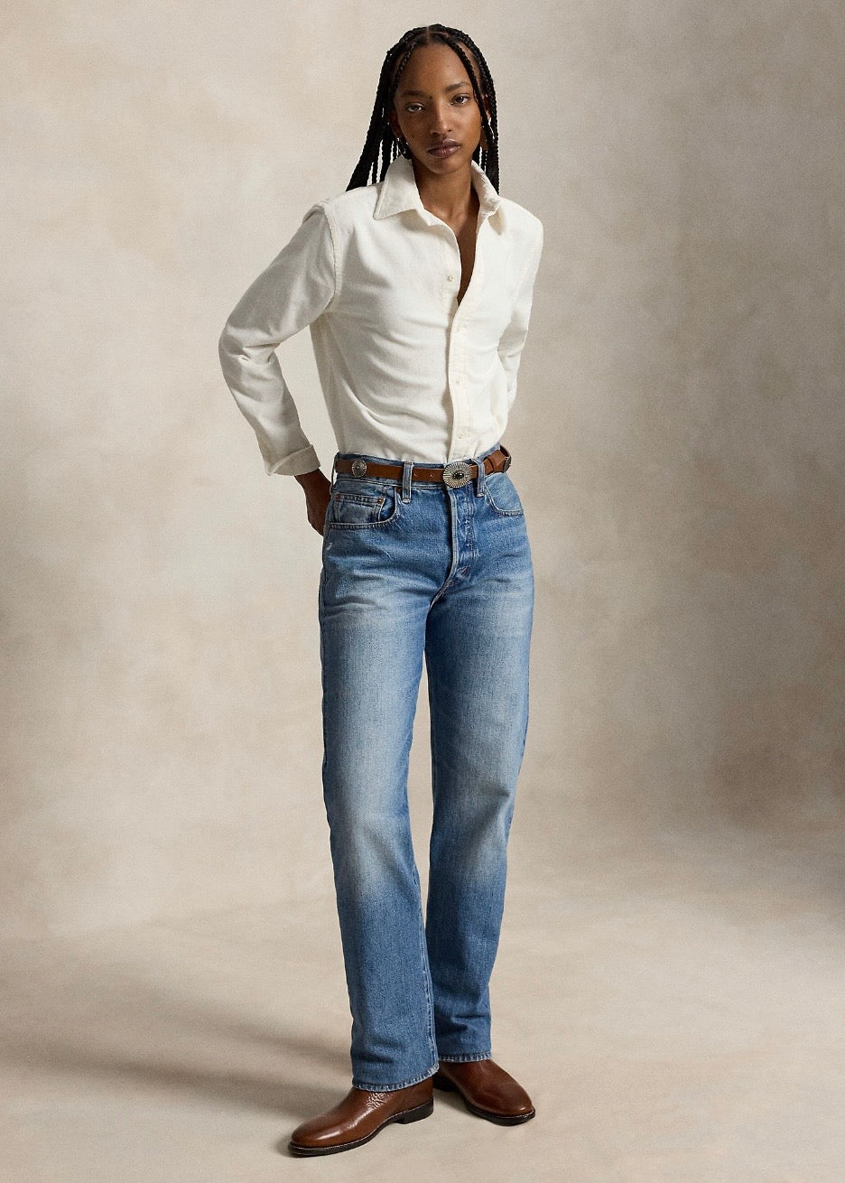 Classic Fit Corduroy Shirt Warm White